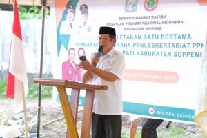 Bupati Soppeng Menandatangani Prasasti dan Peletakan Batu Pertama Pembangunan Graha Sekretariat PPNI