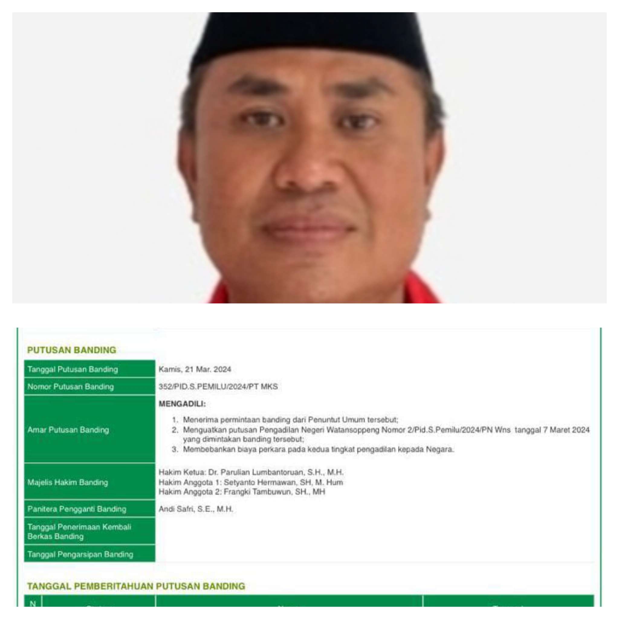 Pengadilan Tinggi Makassar Kuatkan Putusan Vonis Bebas PN Watansoppeng Terhadap Nasfiding