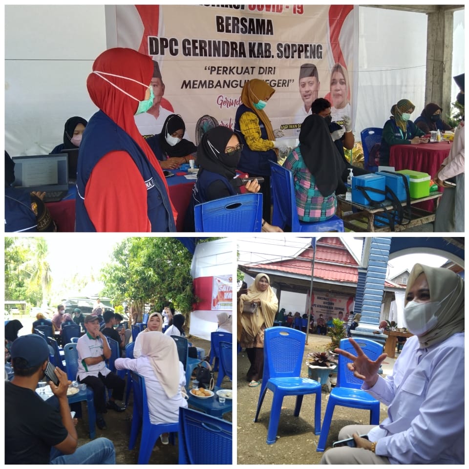 DPC Partai Gerindra, Parpol Pertama Yang Gelar Vaksinasi Massal di Soppeng